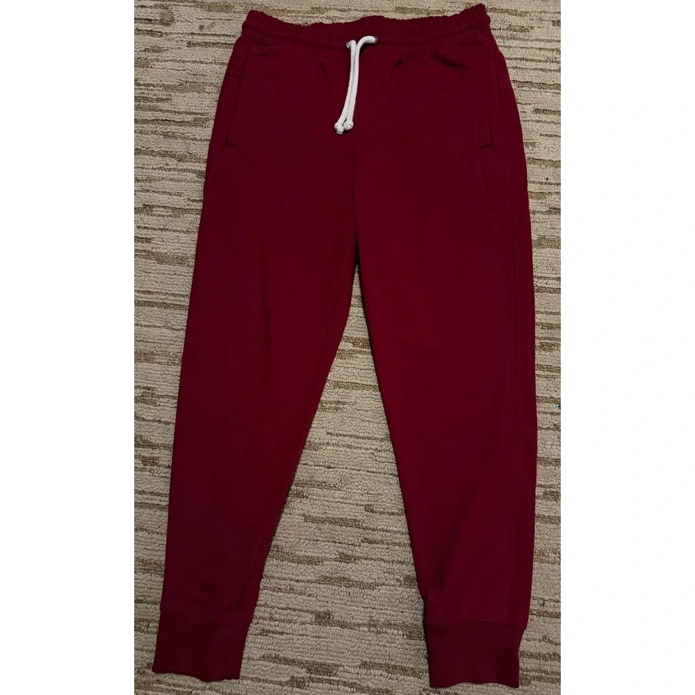 The North Face Mens Heritage Patch Joggers Burgundy Red Sweatpants Size Medium